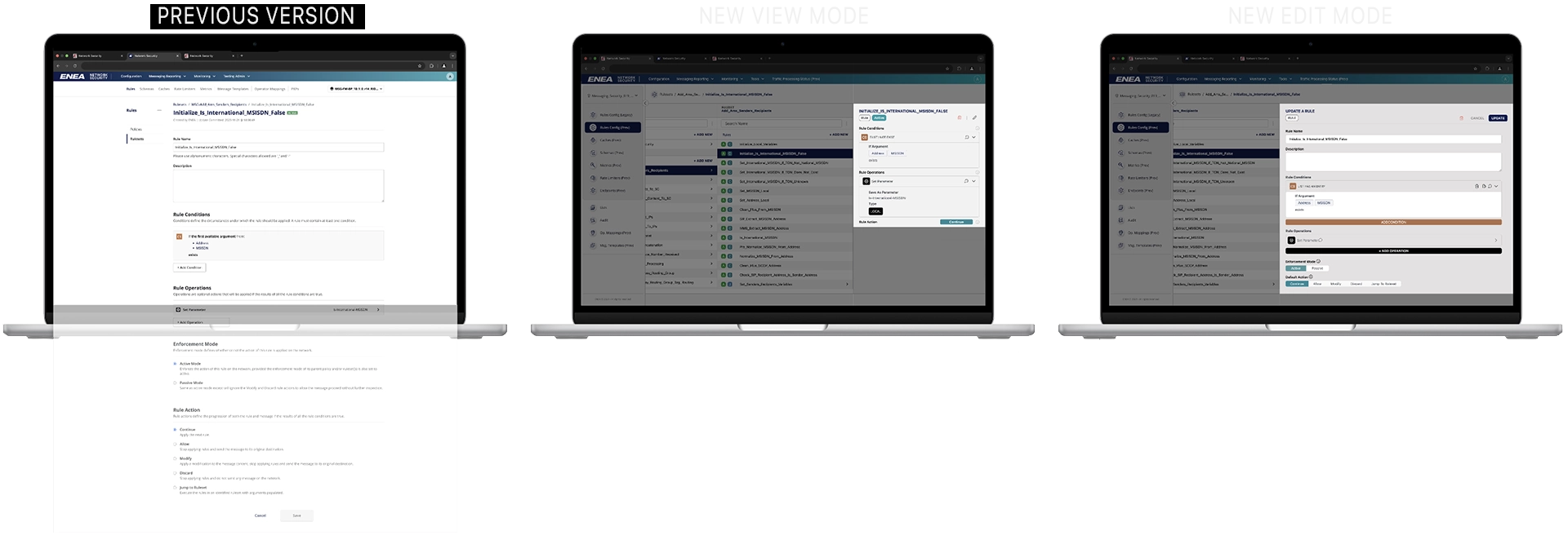 Visual representation of the reduced clutter on UI